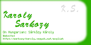 karoly sarkozy business card