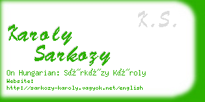 karoly sarkozy business card